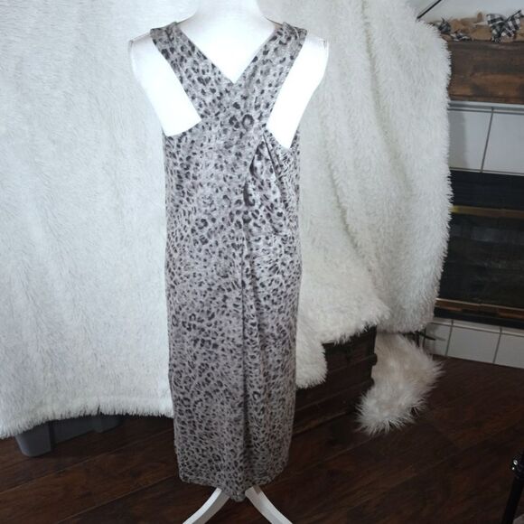 OLD NAVY GRAY & BLACK LEOPARD PRINT DRESS SZ.M EUC - Picture 6 of 7